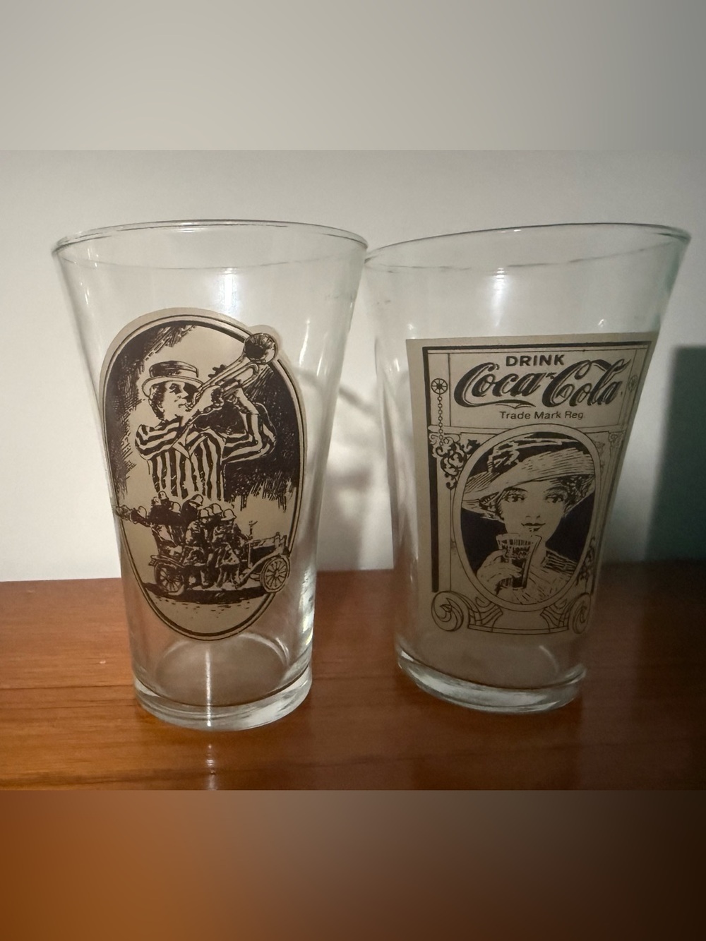 Vintage glasses from Mother’s pizza Coca Cola Clear Glasses